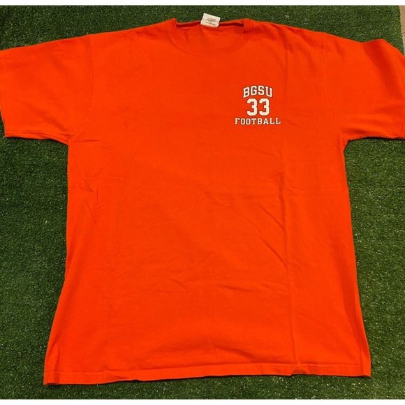 Vintage Y2K Retro Champion Bowling Green Falcons football #33 t-shirt XL orange - Picture 1 of 9